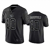 Men's San Francisco 49ers #10 Jimmy Garoppolo Black Reflective Limited Stitched Football Jersey,baseball caps,new era cap wholesale,wholesale hats
